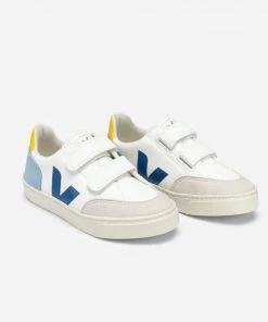 Veja V 12 Junior Velcro Chromefree White Multico Steel Shoes