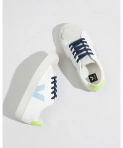 Veja Esplar Junior Lace Chromefree White Steel Jaune Fluo Shoes