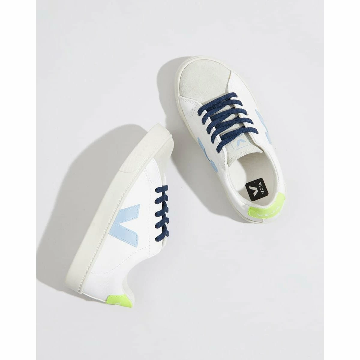 Veja Esplar Junior Lace Chromefree White Steel Jaune Fluo Shoes