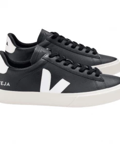 Veja Campo Chromefree Leather Black White Trainers Mens