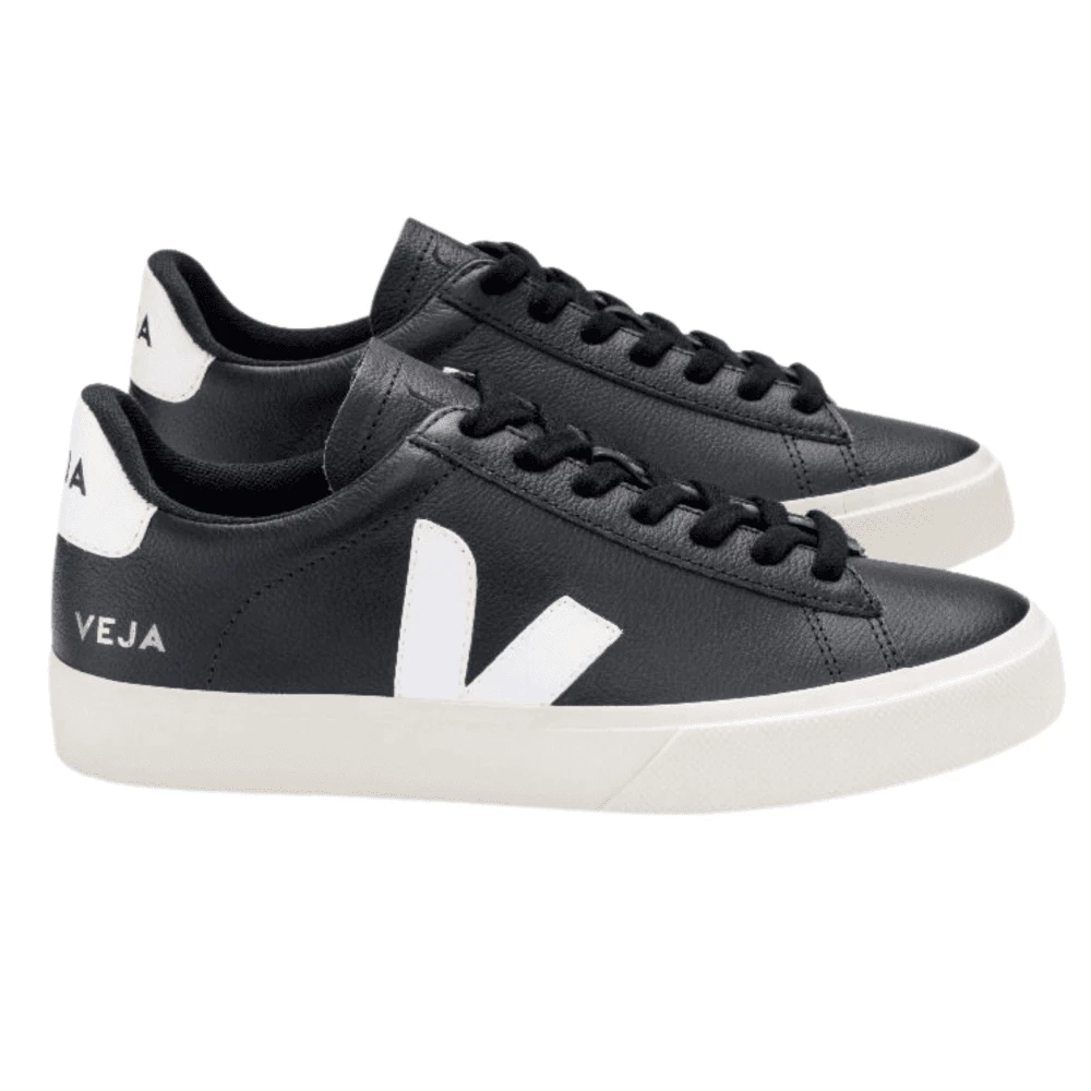 Veja Campo Chromefree Leather Black White Trainers Mens