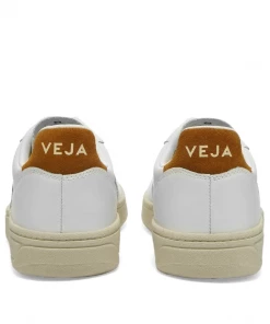Veja V-10 Leather Basketball Sneaker White & Camel