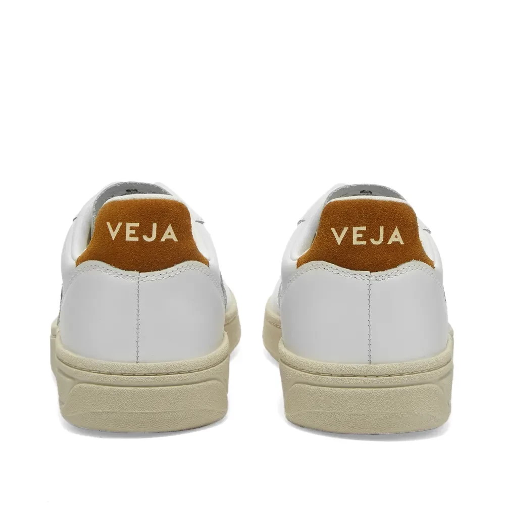 Veja V-10 Leather Basketball Sneaker White & Camel