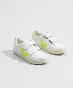 Veja Esplar Kid Velcro Chromefree White Jaune Fluo Shoes