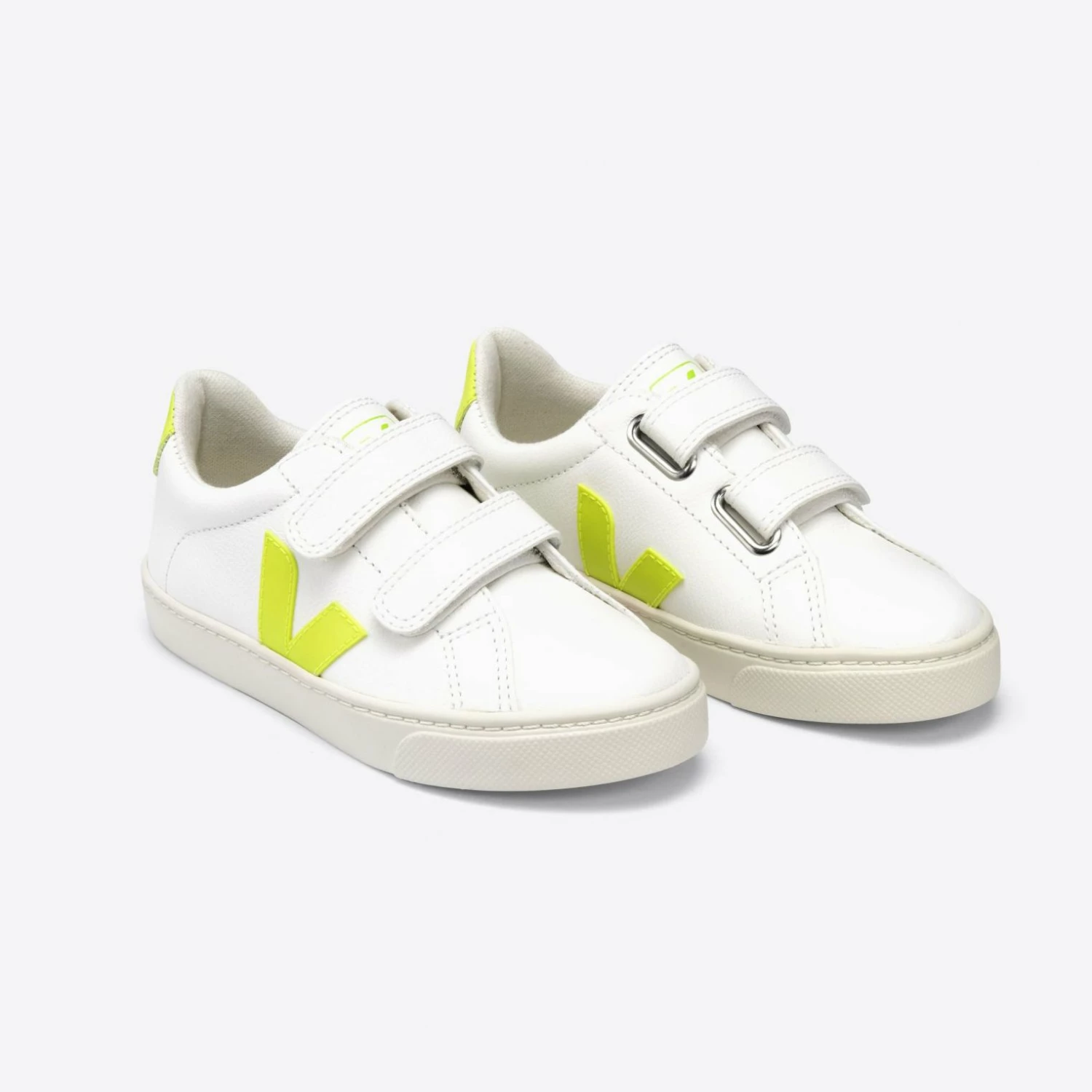 Veja Esplar Junior Velcro Chromefree White Jaune Fluo Shoes