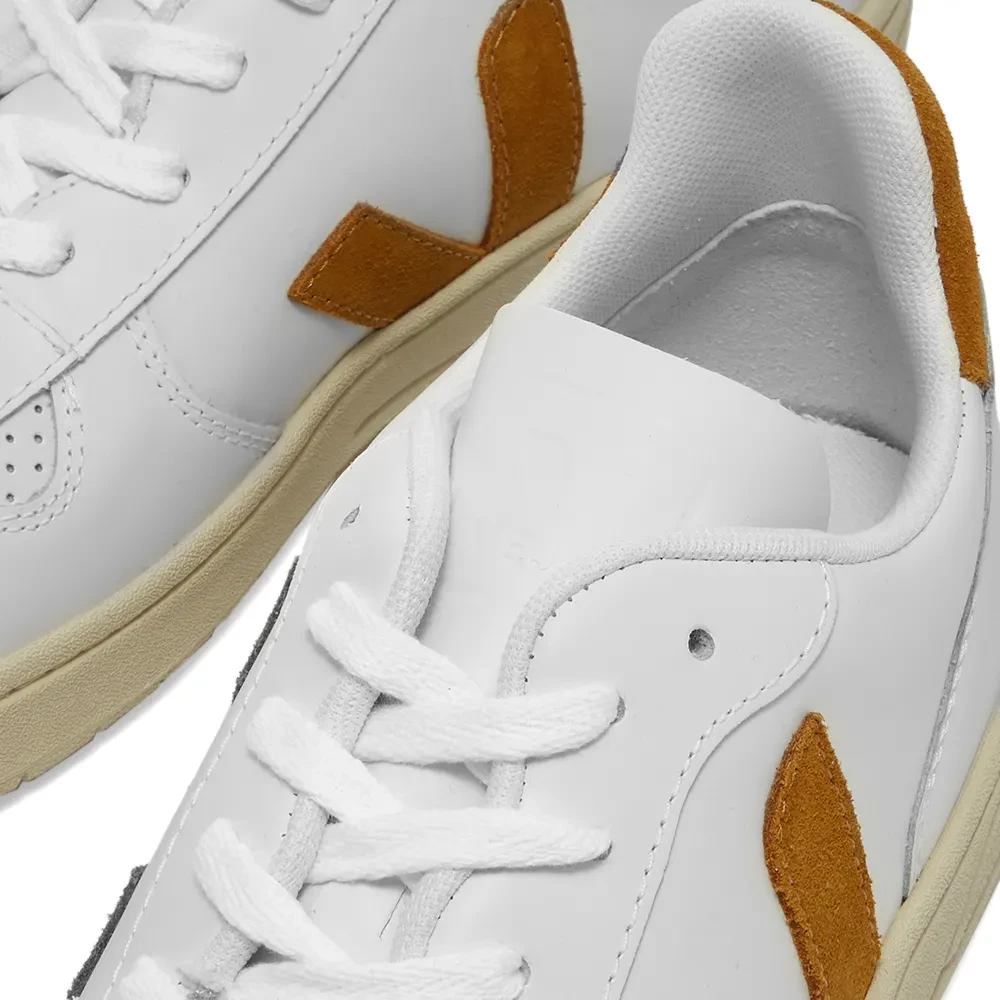 Veja V-10 Leather Basketball Sneaker White & Camel
