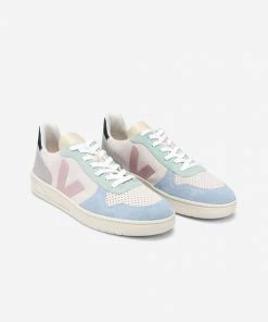 Veja Women V-10 Suede Trainers - Multico/Natural/Babe