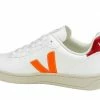Veja Scarpe V-10 Cwl Uomo White/Orange Fluo/Marsala