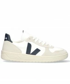 Veja Scarpe V-10 Bianche con Inserti Blu