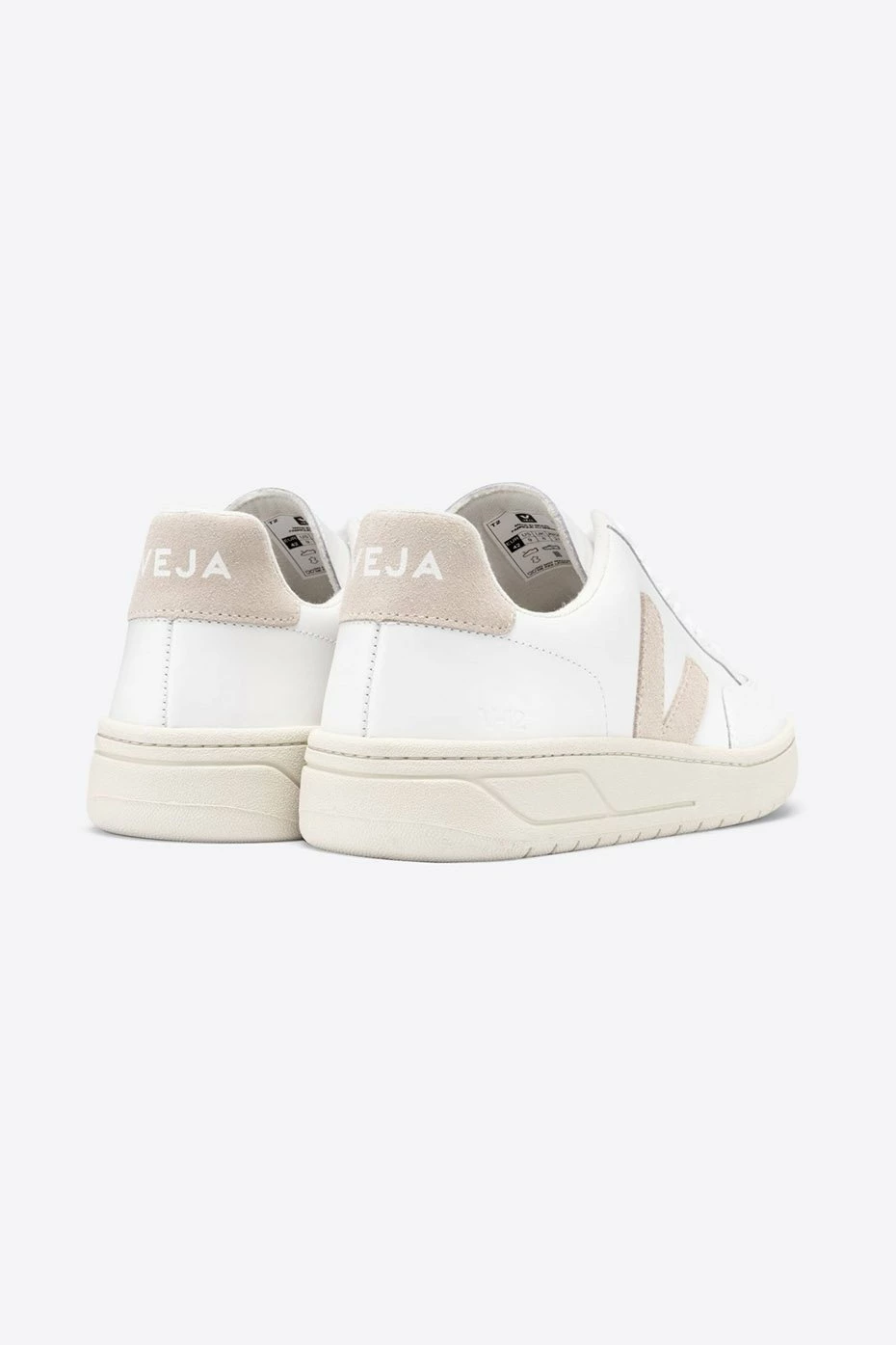 Veja White and Pastel Pink Classic V 12 Leather Womens Trainer Shoes