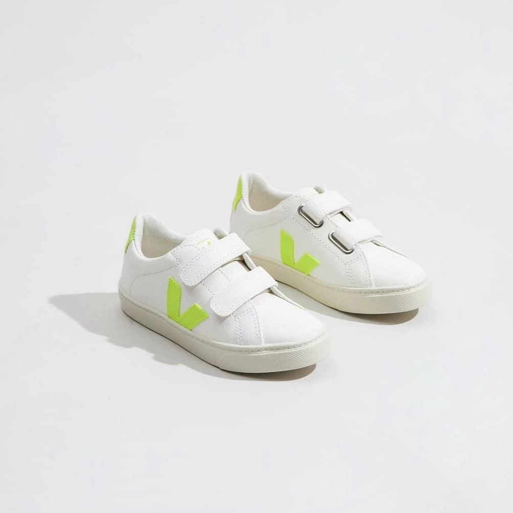 Veja Esplar Junior Velcro Chromefree White Jaune Fluo Shoes
