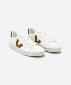 Veja White and Pastel Pink Classic V 12 Leather Womens Trainer Shoes