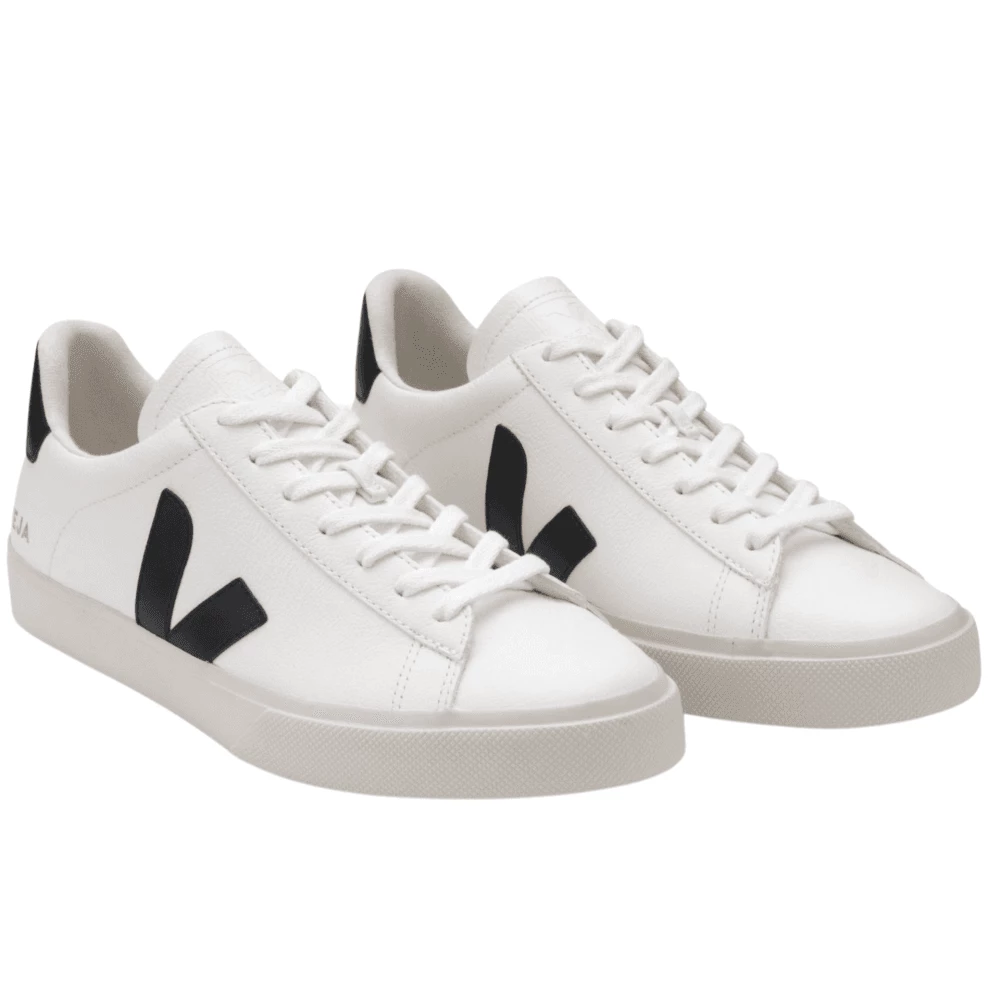 Veja Campo Chromefree Leather White Black Trainers Mens