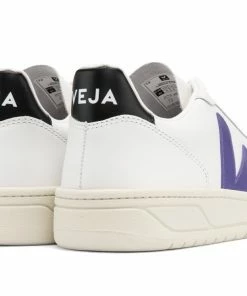 Veja V-10 Leather Basketball Sneaker White & Purple