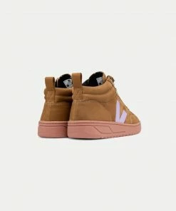 Veja Brown Lavander Roraima Nubuck Trainer Womens