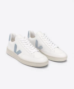 Veja V-12 Leather Trainers Extra White/Steel