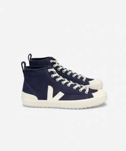 Veja Nova High Top Trainer Shoes Marine Pierre