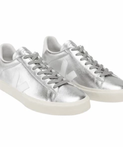 Veja Campo Chromefree Leather Silver White Trainers
