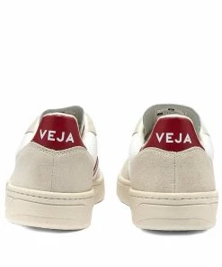 Veja V-10 B-mesh White & Marsala Shoes