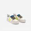 Veja V-10 Velcro Chromefree "Bonton" - White/Juane-Fluo