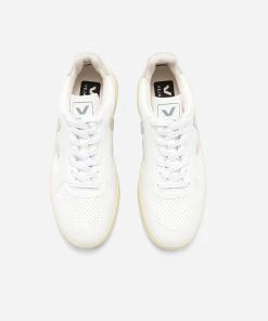 Veja V-10 WHITE NATURAL BUTTERSCOTCH FAUX LEATHER TRAINER MENS