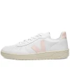 Veja V-10 Leather Basketball Sneaker White & Petale