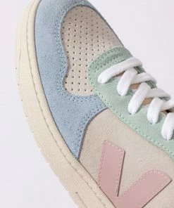 Veja Women V-10 Suede Trainers - Multico/Natural/Babe