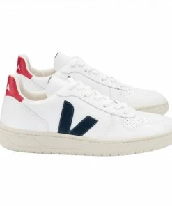 Veja V 10 Leather Extra White Nautico Pekin Trainers Mens