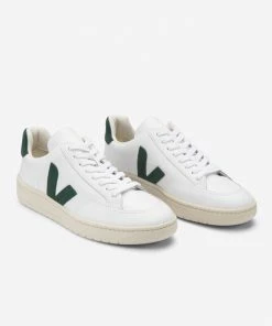 Veja V-12 Leather Trainers - White/Cyprus (Copy)