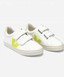 Veja Esplar Kid Velcro Chromefree White Jaune Fluo Shoes