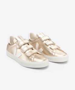 Veja Recife Chromefree Leather Trainers Platine/white