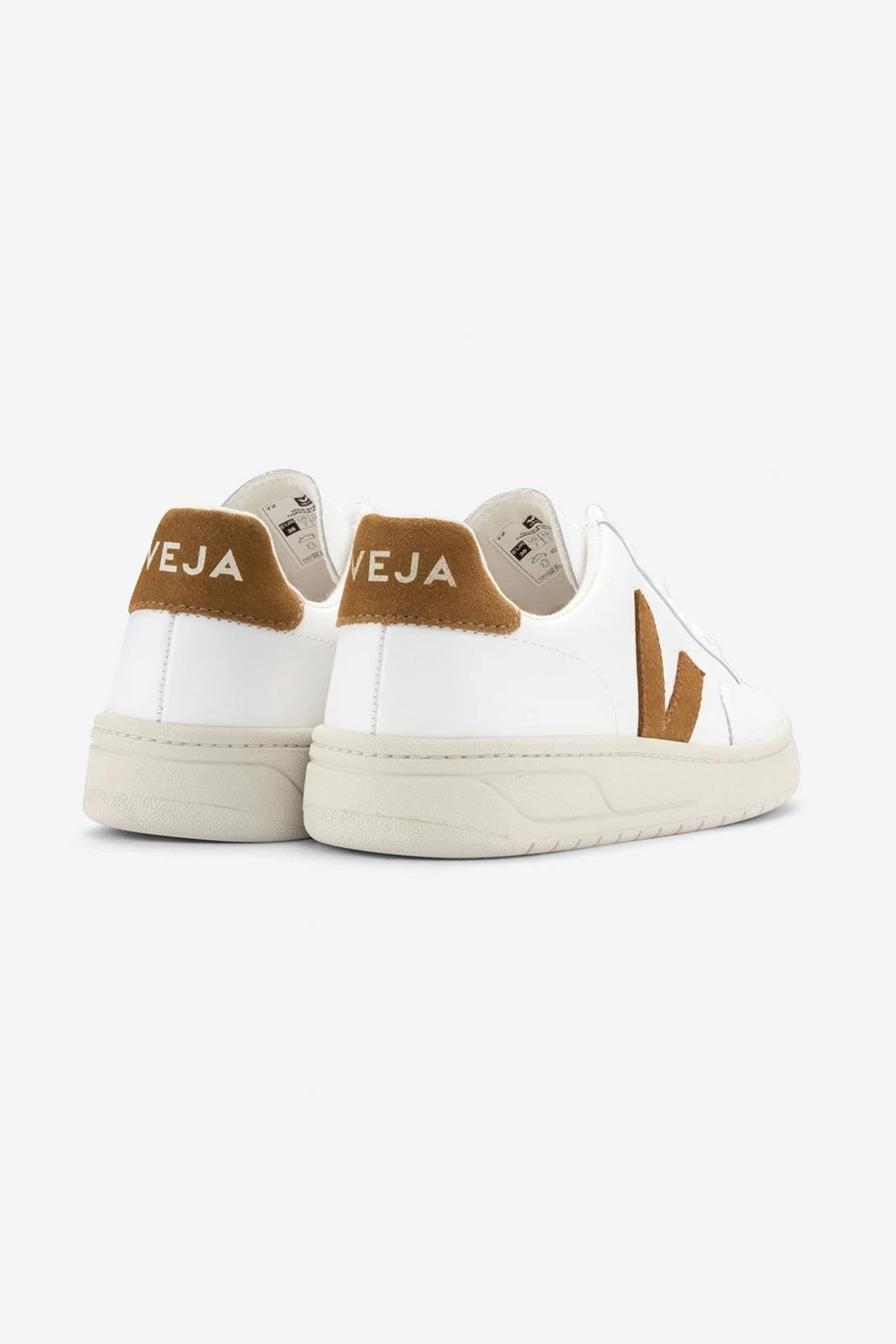 Veja White and Pastel Pink Classic V 12 Leather Womens Trainer Shoes