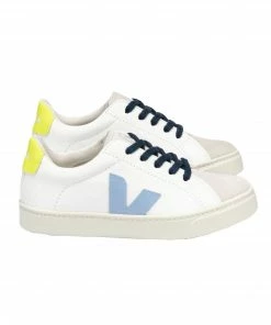 Veja Esplar Junior Lace Chromefree White Steel Jaune Fluo Shoes