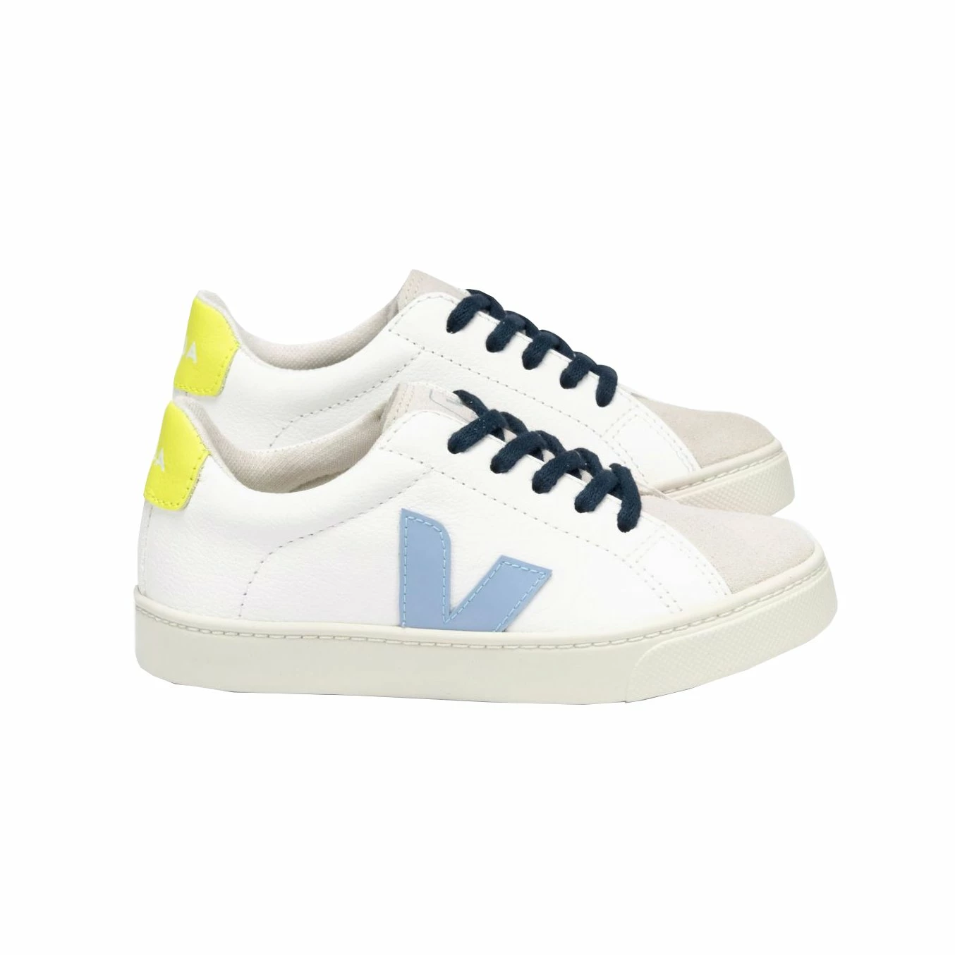 Veja Esplar Junior Lace Chromefree White Steel Jaune Fluo Shoes