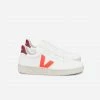 Veja V-10 Cwl White Orange-Fluo Marsala UNISEX
