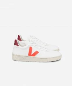 Veja V-10 Cwl White Orange-Fluo Marsala UNISEX