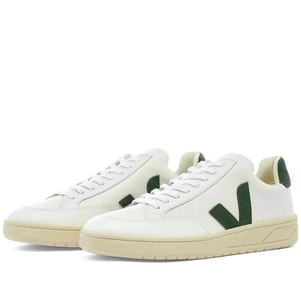 Veja Veja V-12 Leather Sneakers White, White & Green