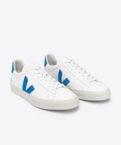 Veja Campo Chromefree Leather Trainers Extra White/swedish Blue