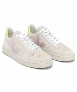 Veja V-10 Suede Trainers - Multico Sable Parme