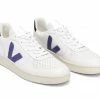 Veja V-10 Leather Basketball Sneaker White & Purple