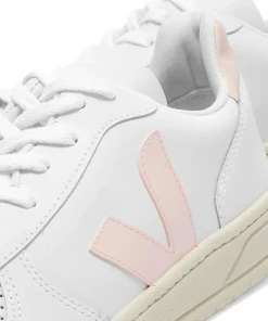 Veja V-10 Leather Basketball Sneaker White & Petale