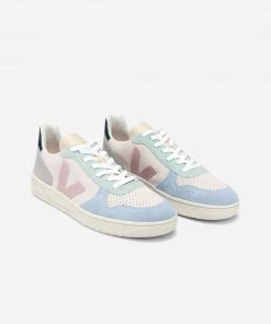 Veja V-10 Suede Trainers Multico Natural Babe
