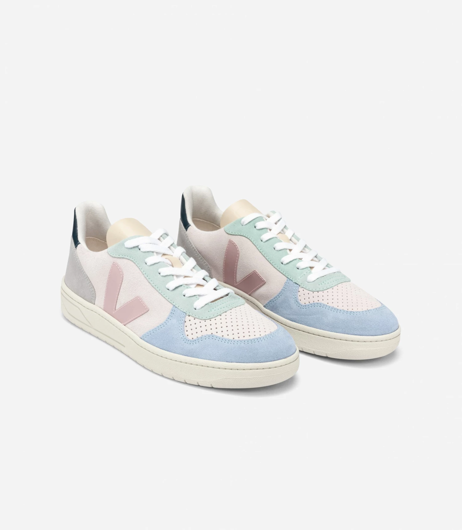 Veja V-10 Suede Trainers Multico Natural Babe