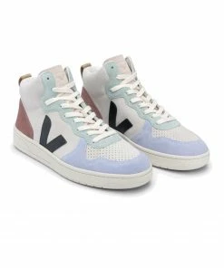 Veja V-15 Suede High Top Trainers - Multico Natural Black
