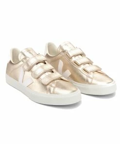 Veja Recife Chrome Free Leather Trainers - Platine White