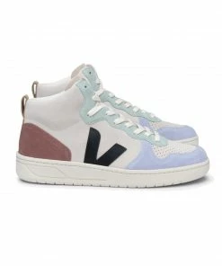Veja V-15 Suede High Top Trainers - Multico Natural Black