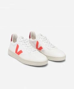 Veja V-10 Cwl White Orange-Fluo Marsala UNISEX