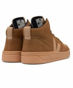 Veja V-15 Nubuck High Top Trainers - Camel Desert