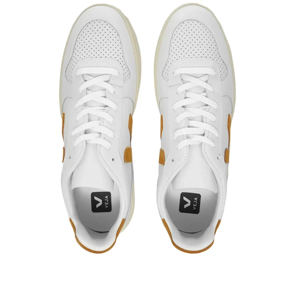 Veja V-10 Leather Basketball Sneaker White & Camel