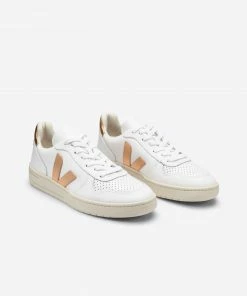Veja V-10 Leather Extra White Platine Shoes